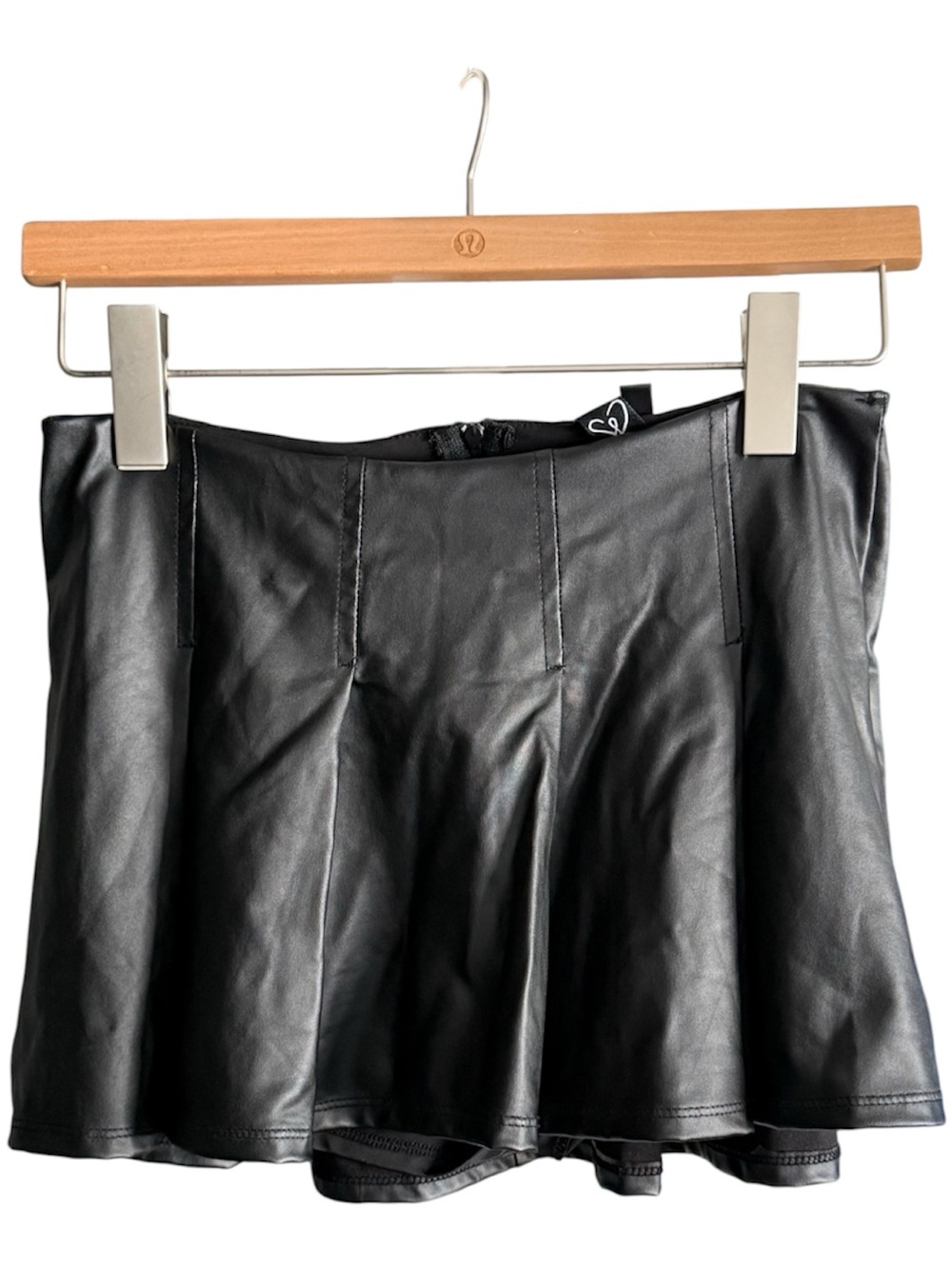 Windsor Black Faux Leather Circle Skirt